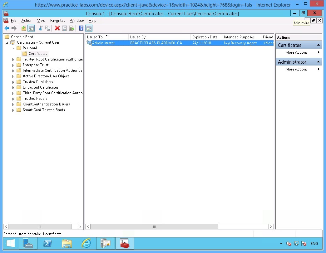 Practice Labs screenshot.